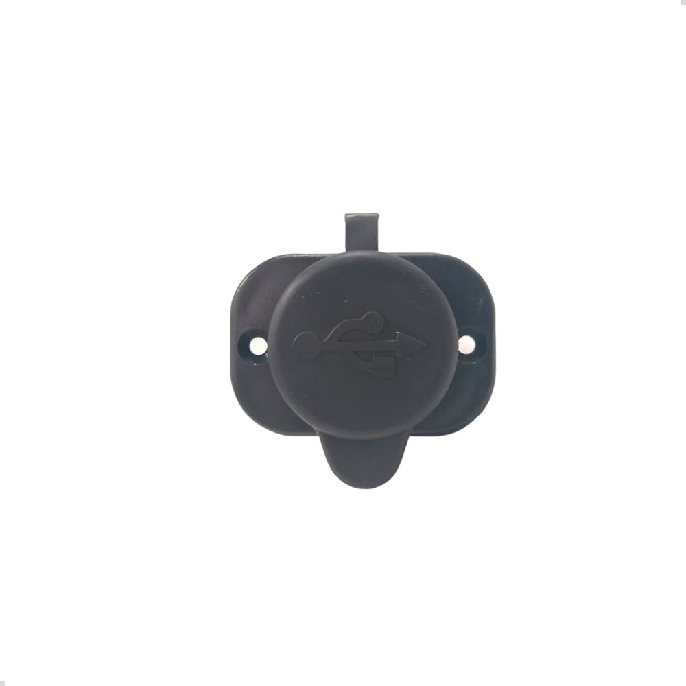 Carregador USB Náutico Redondo Preto 12-24 Volts Saída Dupla
